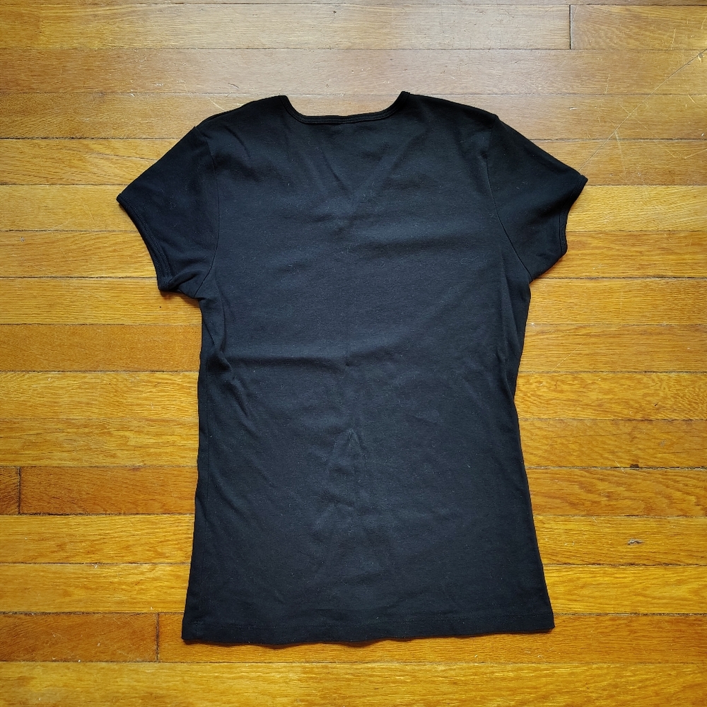Y2k T-Shirt Rhinestone Bling Black Women's Tee Drink Up Bitches Red Wine Glass - Picture 8 of 8